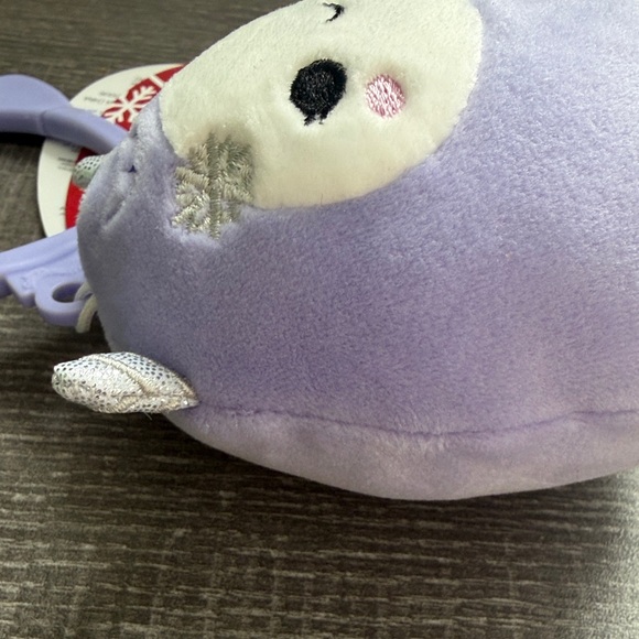 Squishmallows Lunasha Plush Keychain - Lavender and White - Picture 4 of 5